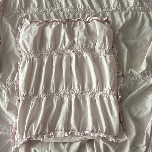 Simply Shabby Chic TWIN Pink Ruched Smocked comforter + pillowcases ( 2) set - Picture 12 of 14